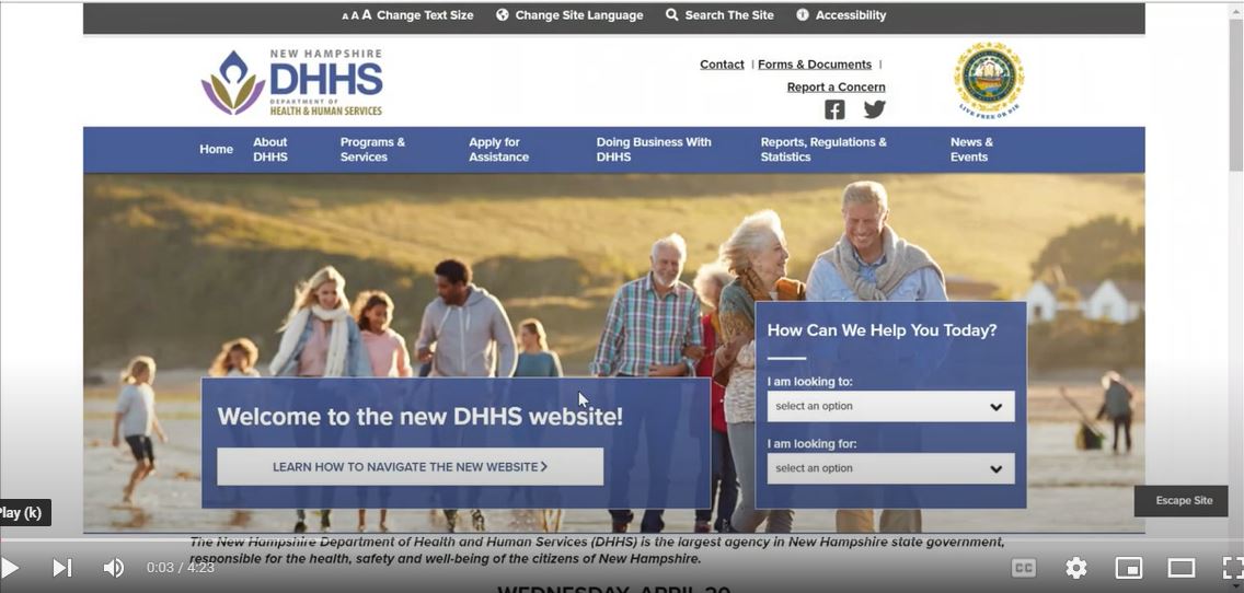 Welcome To The DHHS Website New Hampshire Department Of Health And 